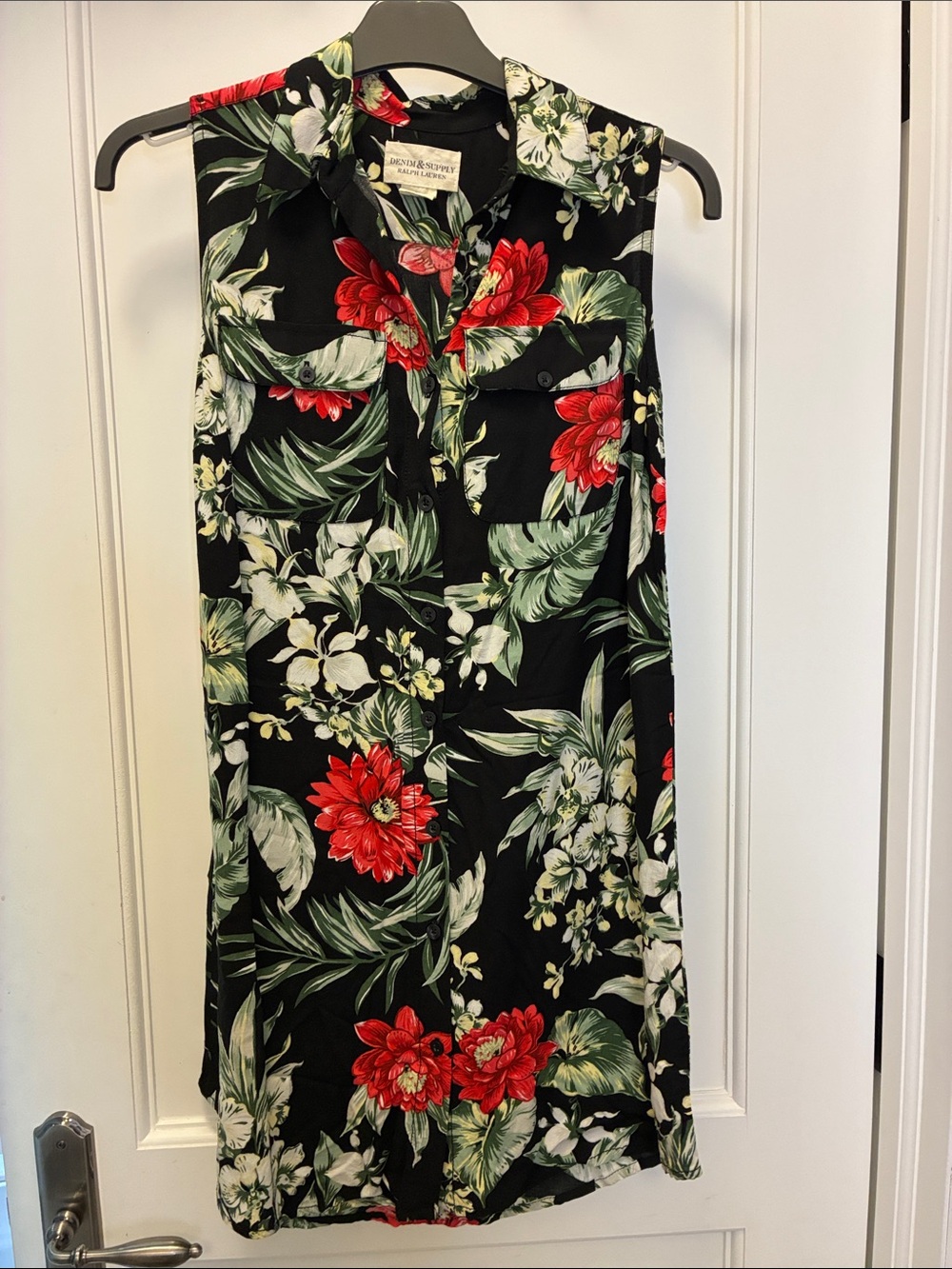 Denim & Supply Ralph Lauren Tropical Floral Shirt Dress S ⭐️TSDRESS1